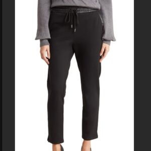 Laundry Shelli Segal Black Faux Leather Trim Trouser
